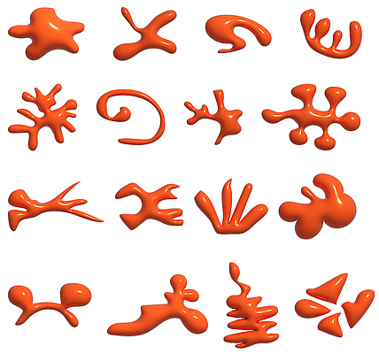 JPG 해외이미지 추상 사람없음 3D 주황색 얼룩 화려 입체 광택 해외202310 해외포토 포토 컬러 컨셉 무늬 디지털합성 파일형식