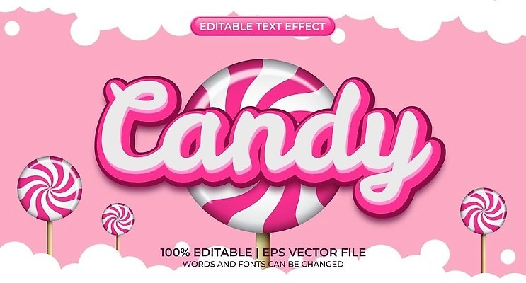 EPS 해외이미지 디자인 분홍색 일러스트 텍스트 막대사탕 타이포그라피 사람없음 레터링 해외202310 해외일러스트 문자 컬러 사탕 파일형식 벡터