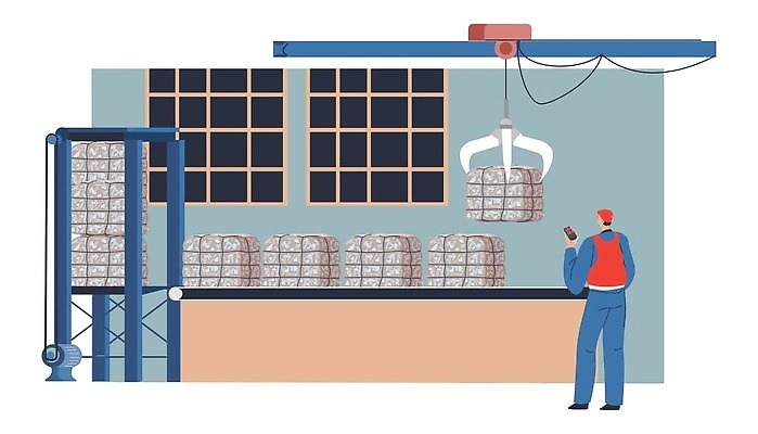 EPS 해외이미지 식물 산업 종이 일러스트 포장 공장 쌓기 환경 기계 재활용 손상 장비 센터 플랫 제조 보호 쓰레기 폐기물 플라스틱 거절 천 수집 버리기 큐브 보따리 시설 뭉치 흙더미 낭비 판지 찌그러짐 생태학 압축 줄이기 중고 처리 벡터 해외202310 해외일러스트 교육 컨셉 공업 모션 재질 흙 직물 친환경 파일형식 더미