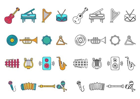 EPS 해외이미지 디자인 실루엣 선 음악 컬러 백그라운드 컨셉 일러스트 놀이 미술 그래픽 세트 검은색 웹 소리 콘서트 음악가 장비 흰색 기구 기타 악단 피아노 플랫 만화 색소폰 수집 심볼 바이올린 마이크 오브젝트 사인 그림 드럼 윤곽 오디오 트럼펫 재즈 오케스트라 고립 뮤지컬 베이스 엘리먼트 벡터 해외202310 해외일러스트 직업 음향기기 인터넷 현악기 문화예술 타악기 촬영기법 전자제품 공연 건반악기 목관악기 금관악기 파일형식