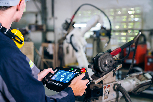 포토 JPG 해외이미지 남자 산업 공장 노동자 작업복 한명 상반신 성인 아웃포커스 기계 과학기술 잡기 작업 엔지니어 안전모 컨트롤 성인남자한명만 해외202310 해외포토 직업 1 옷 공업 모션 기술 촬영기법 사람 기술자 헬멧 안전장비 남자한명만 성인남자만 파일형식