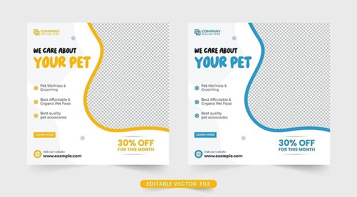 EPS 해외이미지 동물 템플릿 배너 일러스트 병원 반려동물 가축 서비스 승진 수의사 마케팅 입양 벡터 해외202310 해외일러스트 의학 의사 파일형식