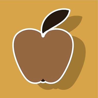 EPS 해외이미지 스티커 일러스트 사람없음 갈색 사과 해외202310 해외일러스트 컬러 과일 파일형식 벡터