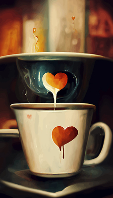 JPG 해외이미지 커피 일러스트 사람없음 카페 흐름 하트 빈티지 연기 커피잔 그림 복고 해외202310 해외일러스트 모양 음료 컨셉 잔 상점 파일형식