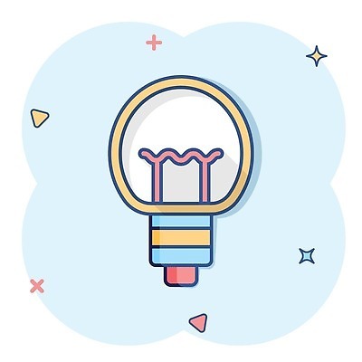 EPS 해외이미지 하늘색 일러스트 전구 사람없음 반짝임 삼각형 심플 해외202310 해외일러스트 도형 모션 파란색 파일형식 벡터