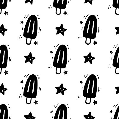 EPS 해외이미지 패턴 일러스트 아이스크림 패스트푸드 사람없음 흰색 낙서 해외202310 해외일러스트 컬러 무늬 디저트 인스턴트 파일형식 벡터