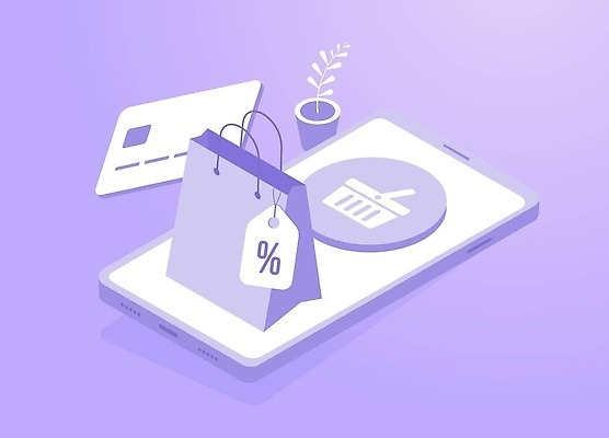 EPS 해외이미지 무료이미지 일러스트 모바일 스마트폰 쇼핑 쇼핑백 보라색 신용카드 전자상거래 해외202310 해외일러스트 컬러 가방 금융 핸드폰 스마트기기 파일형식 벡터 무료콘텐츠