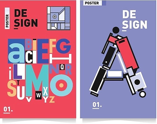 EPS 해외이미지 도형 알파벳 포스터 백그라운드 일러스트 추상 타이포그라피 사람없음 컬러풀 화려 해외202310 해외일러스트 문자 영어 컬러 컨셉 무늬 파일형식 벡터