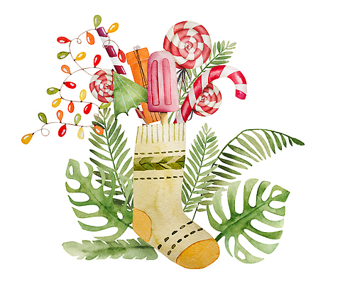 JPG 해외이미지 잎 크리스마스 일러스트 우산 붓터치 아이스크림 양말 사탕 사람없음 선물상자 번짐 알전구 지팡이사탕 해외202310 해외일러스트 식물 기념일 전구 디저트 선물 상자 파일형식 효과