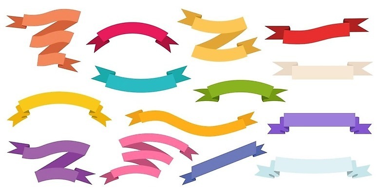 EPS 해외이미지 무료이미지 리본 일러스트 세트 엘리먼트 해외202310 해외일러스트 파일형식 벡터