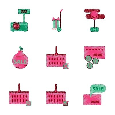 EPS 해외이미지 무료이미지 분홍색 일러스트 매달리기 사람없음 초록색 선물상자 쇼핑 세트 세일 바구니 동전 신용카드 플랫 폭탄 장바구니 풍선 폭탄세일 해외202310 해외일러스트 컬러 돈 모션 선물 금융 상자 폭발물 파일형식 벡터