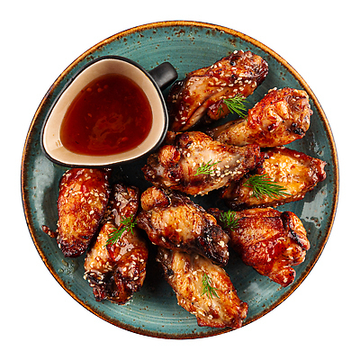 포토 JPG 해외이미지 접시 음식 날개 요리 사람없음 식당 식사 저녁식사 치킨 튀김 뜨거움 맛 바비큐 굽기 매움 점심식사 맛있는 해외202310 해외포토 식기 컨셉 상점 구이 닭고기요리 파일형식