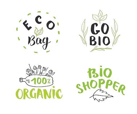 EPS 해외이미지 무료이미지 손글씨 잎 일러스트 캘리그라피 타이포그라피 사람없음 친환경 유기농 손그림 바이오 해외202310 해외일러스트 식물 문자 웰빙 환경 파일형식 벡터