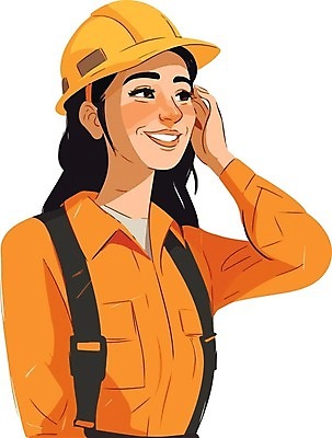EPS 해외이미지 여자 유니폼 일러스트 한명 상반신 성인 안전모 성인여자한명만 생산직 해외202310 해외일러스트 직업 1 옷 사람 헬멧 안전장비 여자한명만 성인여자만 파일형식 벡터