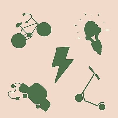 EPS 해외이미지 무료이미지 일러스트 전구 사람없음 초록색 자전거 에코 친환경 번개모양 전기자동차 전동퀵보드 해외202310 해외일러스트 모양 육상교통 컬러 자동차 환경 바이크 번개 퀵보드 파일형식 벡터 무료콘텐츠