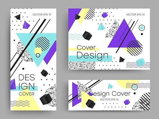 EPS 해외이미지 배너 선 패턴 일러스트 추상 사람없음 그래픽 세트 사각형 점 원형 삼각형 기하학 멤피스디자인 해외202310 해외일러스트 도형 디자인 무늬 파일형식 벡터