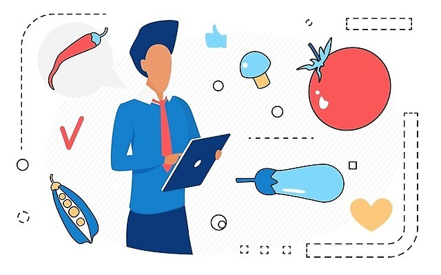 EPS 해외이미지 남자 토마토 일러스트 비즈니스 고추 가지 한명 들기 상반신 성인 태블릿 버섯 체크표시 완두콩 따봉 성인남자한명만 해외202310 해외일러스트 1 채소 모션 콩 사람 전자제품 스마트기기 최고 확인 남자한명만 성인남자만 파일형식 벡터