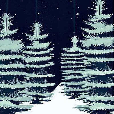 EPS 해외이미지 나무 겨울 일러스트 사람없음 숲 눈덮임 해외202310 해외일러스트 식물 계절 컨셉 파일형식 벡터