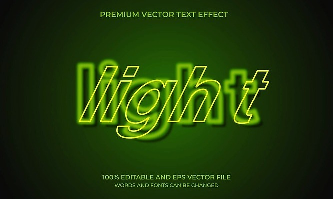 EPS 해외이미지 디자인 선 일러스트 텍스트 타이포그라피 사람없음 초록색 빛 네온 해외202310 해외일러스트 문자 컬러 파일형식 벡터