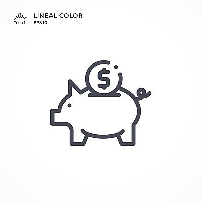 EPS 해외이미지 무료이미지 라인일러스트 일러스트 사람없음 금융 경제 동전 저금통 오브젝트 해외202310 해외일러스트 돈 저축 파일형식 벡터 무료콘텐츠