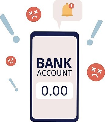 EPS 해외이미지 말풍선 일러스트 사람없음 라이프 금융 스마트폰 알림 이모티콘 파산 핀테크 해외202310 해외일러스트 모바일 생활 경제 핸드폰 스마트기기 파일형식 벡터