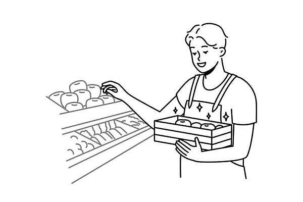 EPS 해외이미지 직업 캐릭터 라이프스타일 잡화 남자 산업 채소 과일 일러스트 노동자 선반 서기 미소 사람 세일 상점 앞치마 신선 최고 작업 시장 상품 만화 종업원 계산대 직원 서비스 그림 유기농 상업 윤곽 소매 판매원 슈퍼마켓 계산원 고용 인원 벡터 해외202310 해외일러스트 일러캐릭터 웰빙 가구 모션 표정 생활 구직 채용 파일형식