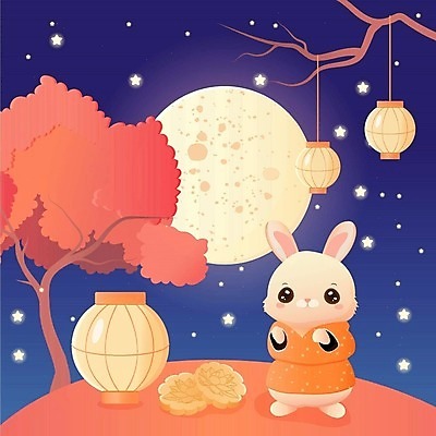EPS 해외이미지 무료이미지 별 일러스트 사람없음 보름달 나뭇가지 등불 토끼 야간 토끼캐릭터 중추절 월병 해외202310 해외일러스트 자연요소 나무 동물캐릭터 포유류 조명 반려동물 과자 중국 달 중국전통 파일형식 벡터 무료콘텐츠