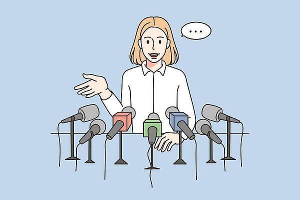 EPS 해외이미지 여자 일러스트 비즈니스 말하기 한명 손짓 상반신 성인 마이크 성인여자한명만 해외202310 해외일러스트 1 음향기기 모션 사람 여자한명만 성인여자만 파일형식 벡터