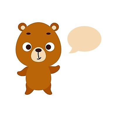 EPS 해외이미지 행복 동물캐릭터 말풍선 일러스트 곰 사람없음 심플 해외202310 해외일러스트 일러캐릭터 동물 캐릭터 감정 포유류 파일형식 벡터