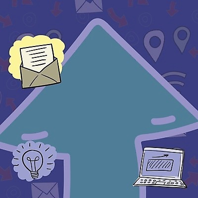 EPS 해외이미지 무료이미지 화살표 일러스트 비즈니스 전구 사람없음 노트북 보라색 편지 해외202310 해외일러스트 컬러 전자제품 파일형식 벡터 무료콘텐츠