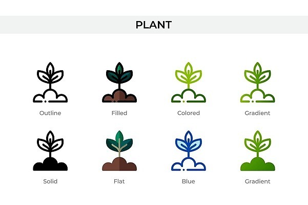 EPS 해외이미지 선 사람없음 초록색 세트 새싹 흙 다양 면 심볼 심플 해외202310 식물 컬러 다수 파일형식 벡터
