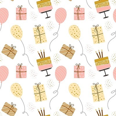 EPS 해외이미지 크리스마스 패턴 일러스트 사람없음 선물상자 노란색 축하 생일 생일케이크 풍선 크리스마스케이크 케이크스탠드 해외202310 해외일러스트 기념일 컬러 컨셉 무늬 선물 상자 케이크 받침대 파일형식 벡터