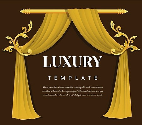 EPS 해외이미지 일러스트 프레임 사람없음 검은색 금색 커튼 고급 테두리 해외202310 해외일러스트 컬러 컨셉 파일형식 벡터