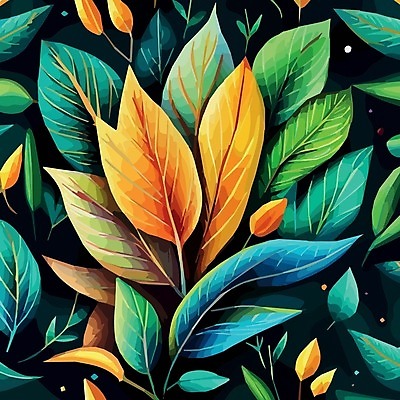 EPS 해외이미지 잎 일러스트 추상 미술 사람없음 보테니컬아트 트로피컬아트 해외202310 해외일러스트 식물 무늬 문화예술 그림 파일형식 벡터
