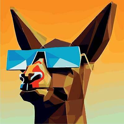 EPS 해외이미지 동물캐릭터 일러스트 사람없음 선글라스 빈티지 기하학 라마 폴리곤 주황색배경 해외202309 해외202310 해외일러스트 일러캐릭터 동물 캐릭터 안경 백그라운드 컨셉 무늬 주황색 파일형식 벡터