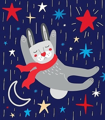 EPS 해외이미지 한마리 별 크리스마스 일러스트 사람없음 목도리 달 토끼 빈티지 남색 해외202310 해외일러스트 자연요소 1 잡화 기념일 컬러 컨셉 포유류 반려동물 파일형식 벡터