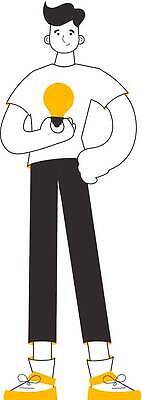 EPS 해외이미지 남자 허리손 일러스트 전구 한명 성인 잡기 라인아트 성인남자한명만 해외202310 해외일러스트 1 선 포즈 모션 사람 남자한명만 성인남자만 파일형식 벡터