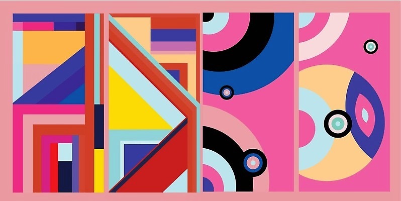 EPS 해외이미지 디자인 일러스트 사람없음 그래픽 컬러풀 삼각형 기하학 해외202310 해외일러스트 도형 컬러 무늬 파일형식 벡터