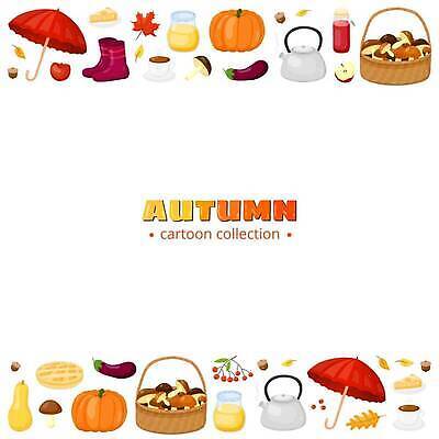 EPS 해외이미지 신발 단풍 낙엽 일러스트 우산 주전자 가지 프레임 사람없음 버섯 확대 사과 커피잔 테두리 도토리 애플파이 해외202310 해외일러스트 커피 잎 채소 과일 주방용품 잔 견과류 파이_빵 파일형식 벡터