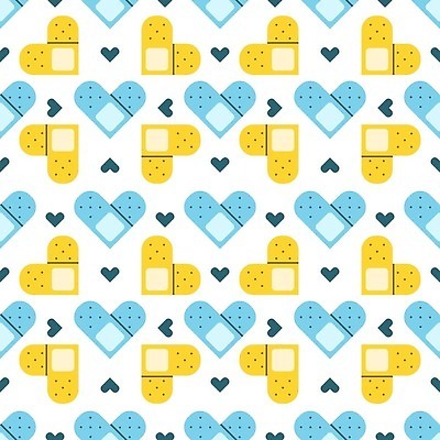 EPS 해외이미지 디자인 패턴 일러스트 의학 건강 사람없음 하트 반창고 해외202310 해외일러스트 모양 무늬 의료용품 파일형식 벡터