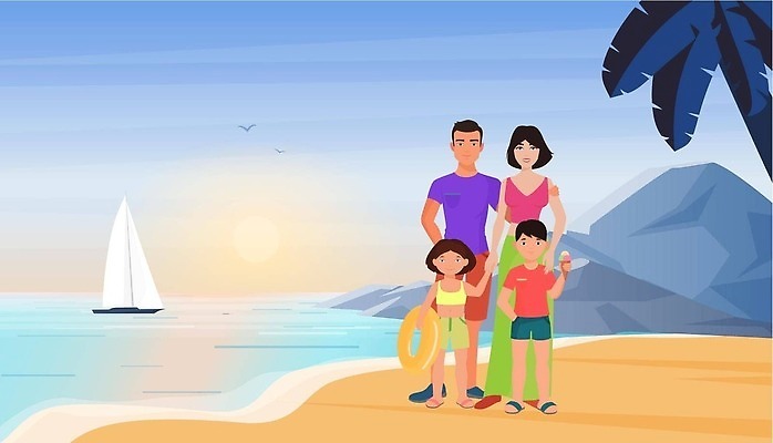 EPS 해외이미지 나무 캐릭터 행복 어린이 모래 파도 바다 섬 여행 백그라운드 일러스트 가족 엄마 휴가 산 함께함 손바닥 서기 사람 해변 햇빛 여행객 보트 아빠 플랫 만화 휴양지 하와이 주말 파라다이스 벡터 해외202310 해외일러스트 일러캐릭터 식물 손 감정 컨셉 배_교통 관계 모션 태양 미국 장소 파일형식