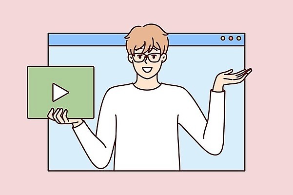 EPS 해외이미지 무료이미지 남자 일러스트 한명 들기 성인 손들기 영상 온라인 인터넷창 블로거 소개팅 성인남자한명만 안경낌 해외202310 해외일러스트 1 안경 인터넷 모션 사람 남자한명만 성인남자만 파일형식 벡터