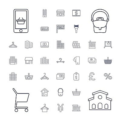 EPS 해외이미지 가방 일러스트 사람없음 스마트폰 쇼핑카 신용카드 옷걸이 심볼 해외202310 해외일러스트 잡화 금융 핸드폰 스마트기기 쇼핑 카트 파일형식 벡터