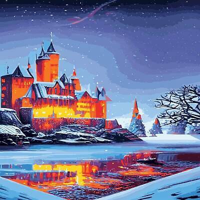 EPS 해외이미지 나무 겨울 일러스트 주택 사람없음 설원 추위 눈 숲 해외202310 해외일러스트 자연요소 식물 계절 날씨 눈_날씨 건물 파일형식 벡터