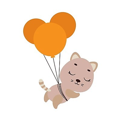 EPS 해외이미지 행복 동물캐릭터 일러스트 사람없음 반려동물 고양이 심플 풍선 해외202310 해외일러스트 일러캐릭터 동물 캐릭터 감정 포유류 파일형식 벡터