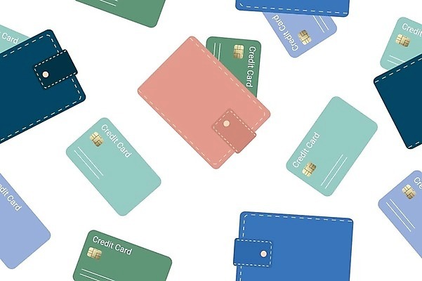 EPS 해외이미지 무료이미지 패턴 일러스트 사람없음 쇼핑 신용카드 지갑 해외202310 해외일러스트 무늬 금융 파일형식 벡터