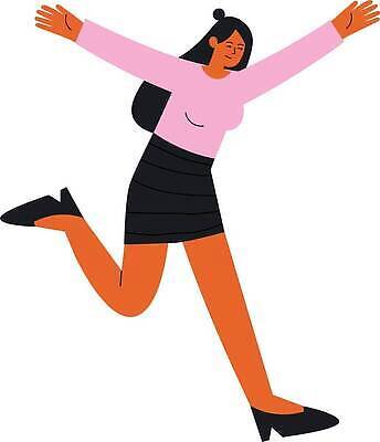 EPS 해외이미지 모델 캐릭터 라이프스타일 여자 행복 감정 컬러 컨셉 일러스트 건강 사람 성인 달리기 파티 점프 우정 기쁨 자유 축하 표현 플랫 흥분 긍정 고립 벡터 해외202310 해외일러스트 일러캐릭터 모션 이벤트 생활 친구 파일형식