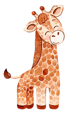 JPG 해외이미지 일러스트 사람없음 귀여움 기린 손그림 해외202310 해외일러스트 컨셉 포유류 파일형식