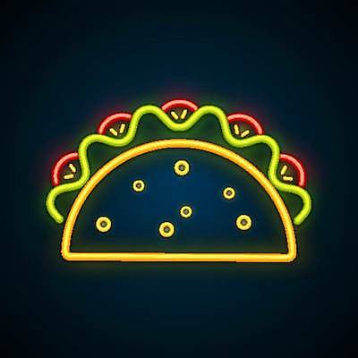 EPS 해외이미지 무료이미지 음식 일러스트 사람없음 심볼 네온 멕시코음식 타코 해외202310 해외일러스트 서양음식 파일형식 벡터