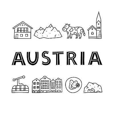 EPS 해외이미지 배너 유럽 포스터 음식 여행 백그라운드 일러스트 건축양식 휴가 산 주택 건물 성당 교회 마을 탑 검은색 흰색 도시 신용카드 소 역사 동굴 비엔나 오스트리아 낙서 휴양지 알프스 윤곽 타운 고립 랜드마크 샬레 옛날 절정 레터링 벡터 해외202310 해외일러스트 건축물 건축 나라 컬러 포유류 종교건축 실험기구 금융 장소 파일형식